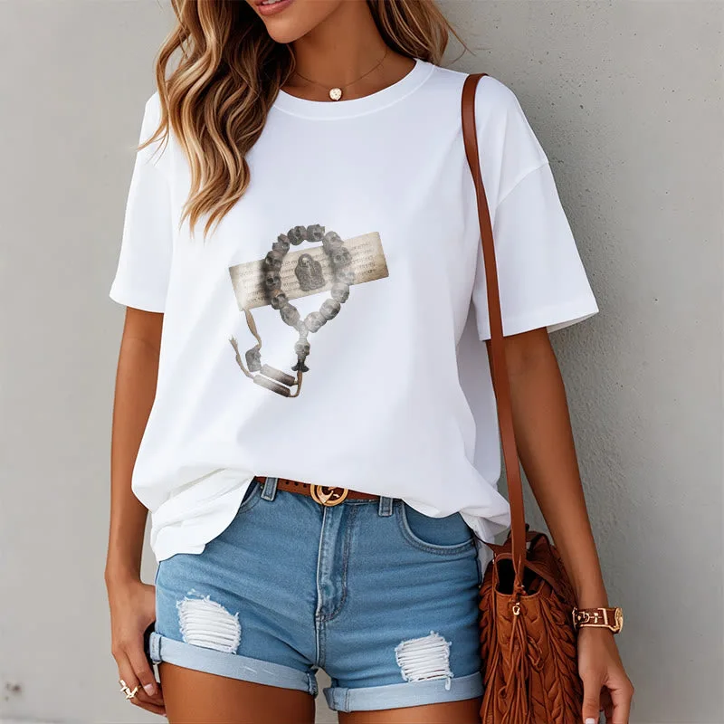 Mythstone Tibetan The Lord Of The Corpse Forest Beads Pattern Tee T-shirt - Image 2