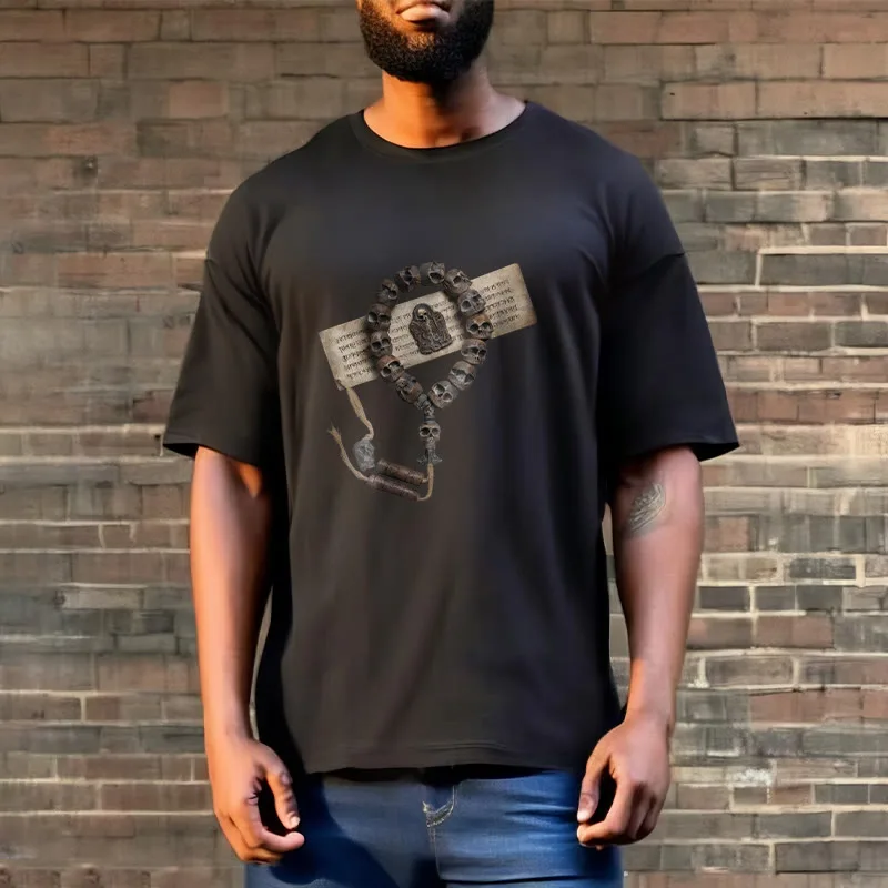 Mythstone Tibetan The Lord Of The Corpse Forest Beads Pattern Tee T-shirt - Image 11