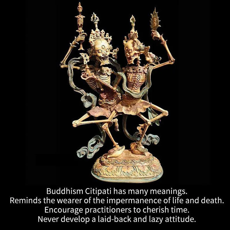 Mythstone Tibetan The Lord Of The Corpse Forest Skulls Pattern Tee T-shirt - Image 7