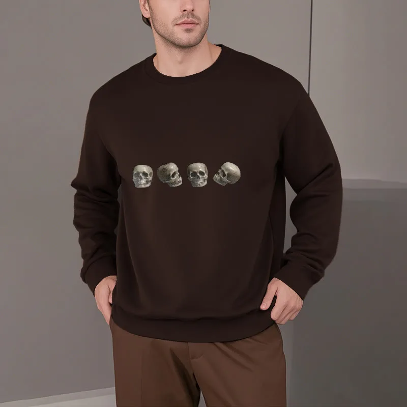 Mythstone Tibetan The Lord Of The Corpse Forest Skulls Pattern Fleece Lined Sweatshirt - Image 21
