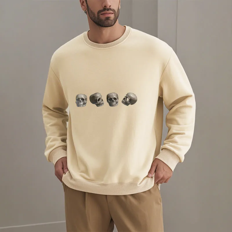 Mythstone Tibetan The Lord Of The Corpse Forest Skulls Pattern Fleece Lined Sweatshirt - Image 29