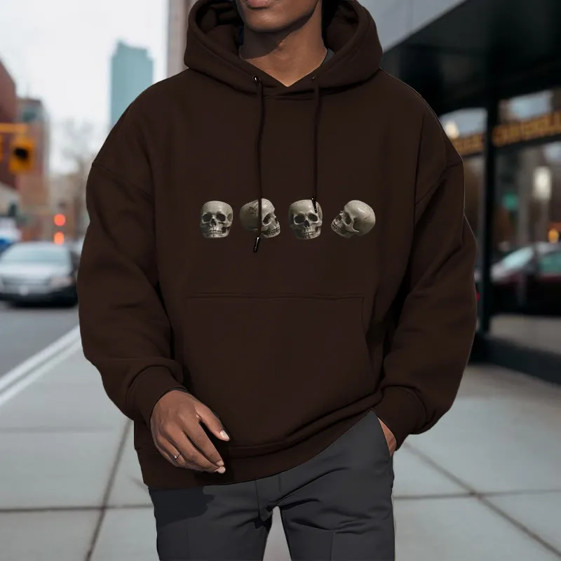 Mythstone Tibetan The Lord Of The Corpse Forest Skulls Pattern Fleece Lined Hoodie - Image 28