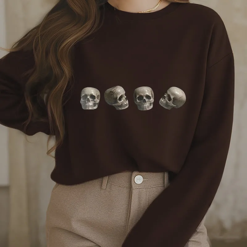 Mythstone Tibetan The Lord Of The Corpse Forest Skulls Pattern Fleece Lined Sweatshirt - Image 22