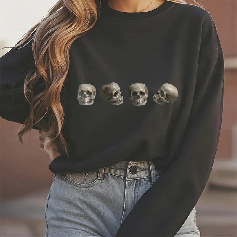 Mythstone Tibetan The Lord Of The Corpse Forest Skulls Pattern Fleece Lined Sweatshirt - Image 3