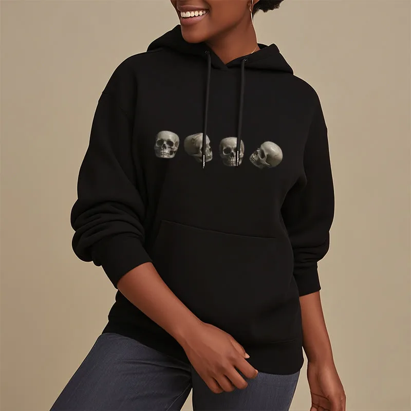 Mythstone Tibetan The Lord Of The Corpse Forest Skulls Pattern Fleece Lined Hoodie - Image 14