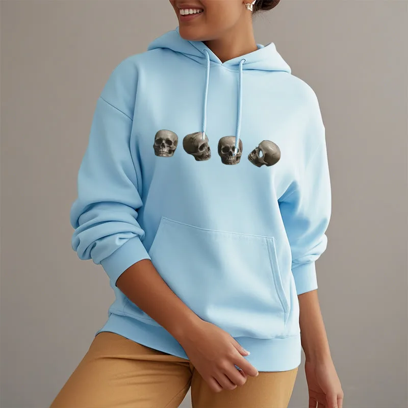 Mythstone Tibetan The Lord Of The Corpse Forest Skulls Pattern Fleece Lined Hoodie - Image 32