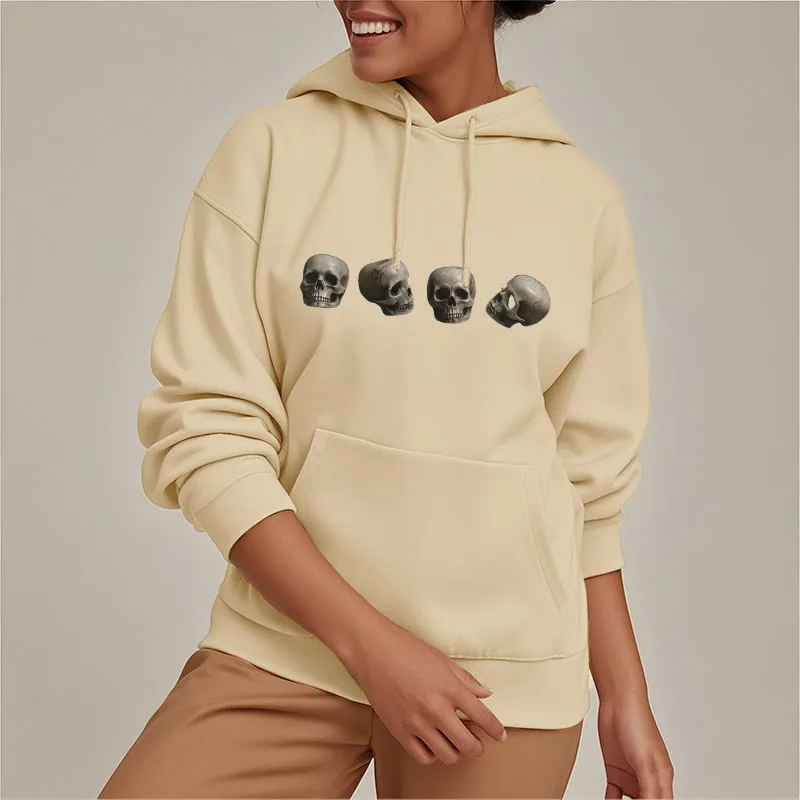 Mythstone Tibetan The Lord Of The Corpse Forest Skulls Pattern Fleece Lined Hoodie - Image 2