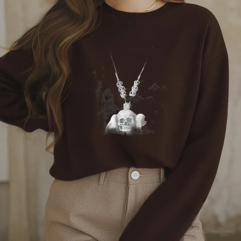 Mythstone Tibetan The Lord Of The Corpse Forest Skulls Pendant Clouds Design Fleece Lined Sweatshirt - Image 22