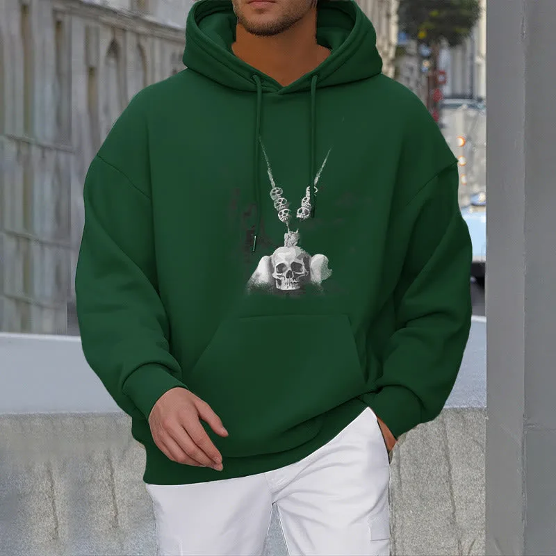 Mythstone Tibetan The Lord Of The Corpse Forest Skulls Pendant Clouds Design Fleece Lined Hoodie - Image 17