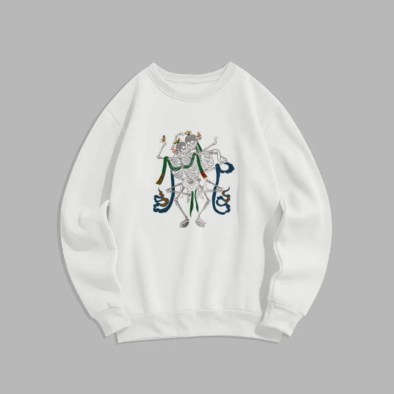 Mythstone Tibetan The Lord Of The Corpse Forest Design Fleece Lined Sweatshirt