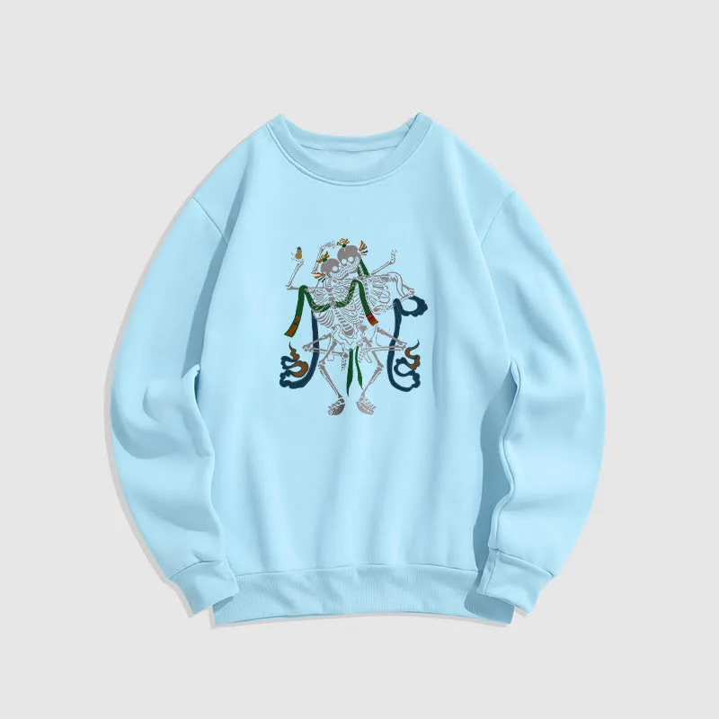 Mythstone Tibetan The Lord Of The Corpse Forest Design Fleece Lined Sweatshirt - Image 24