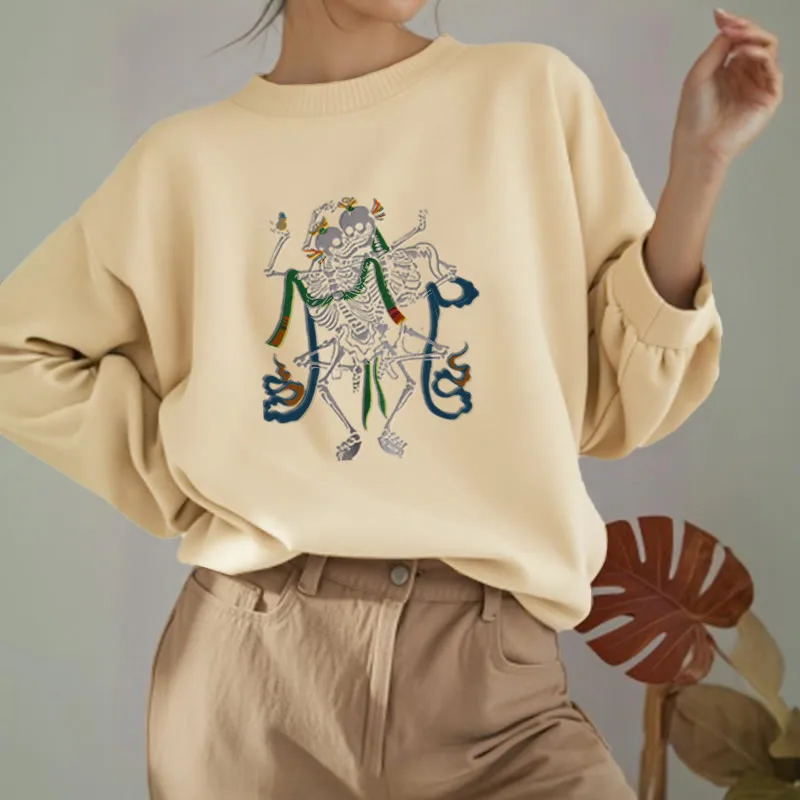 Mythstone Tibetan The Lord Of The Corpse Forest Design Fleece Lined Sweatshirt - Image 31