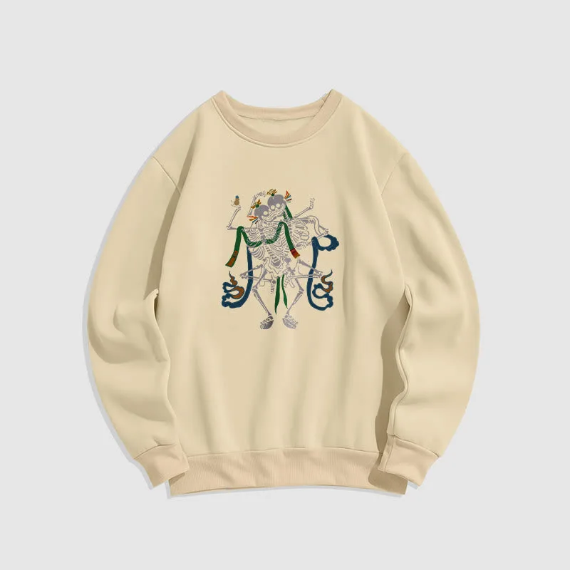 Mythstone Tibetan The Lord Of The Corpse Forest Design Fleece Lined Sweatshirt - Image 28