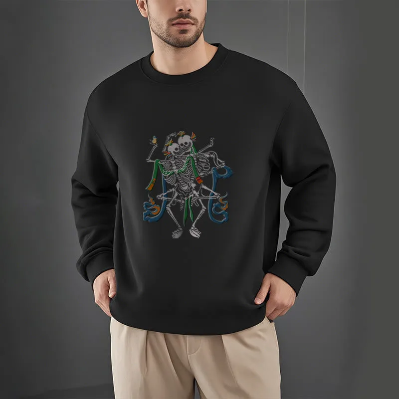 Mythstone Tibetan The Lord Of The Corpse Forest Design Fleece Lined Sweatshirt - Image 13