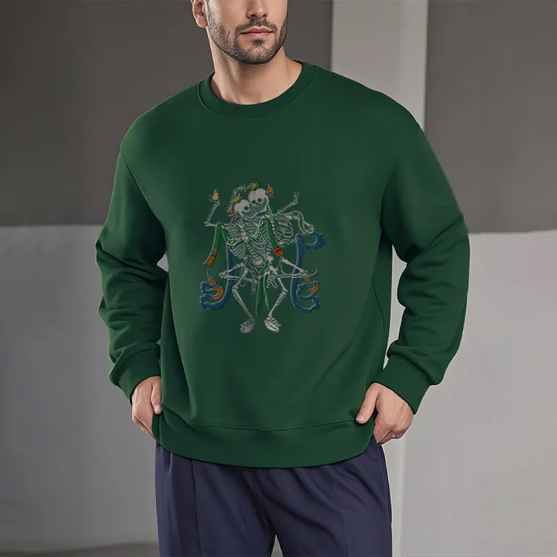 Mythstone Tibetan The Lord Of The Corpse Forest Design Fleece Lined Sweatshirt - Image 17
