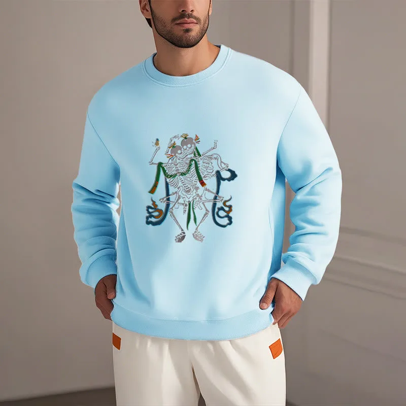 Mythstone Tibetan The Lord Of The Corpse Forest Design Fleece Lined Sweatshirt - Image 26