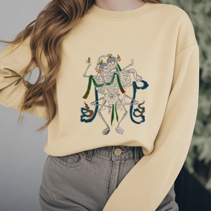 Mythstone Tibetan The Lord Of The Corpse Forest Design Fleece Lined Sweatshirt - Image 30