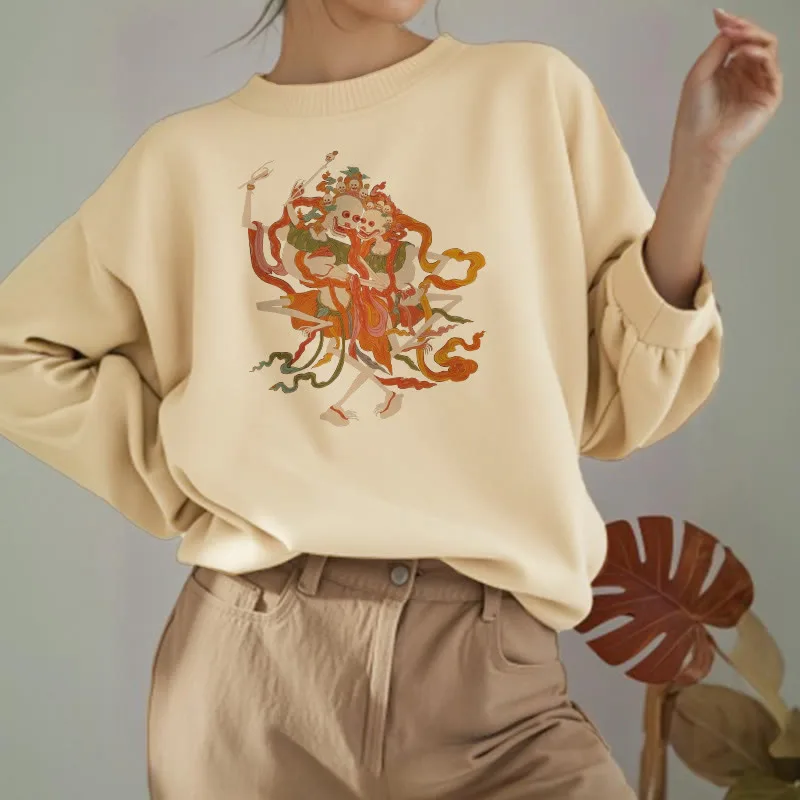 Mythstone Tibetan Colorful The Lord Of The Corpse Forest Pattern Fleece Lined Sweatshirt - Image 30