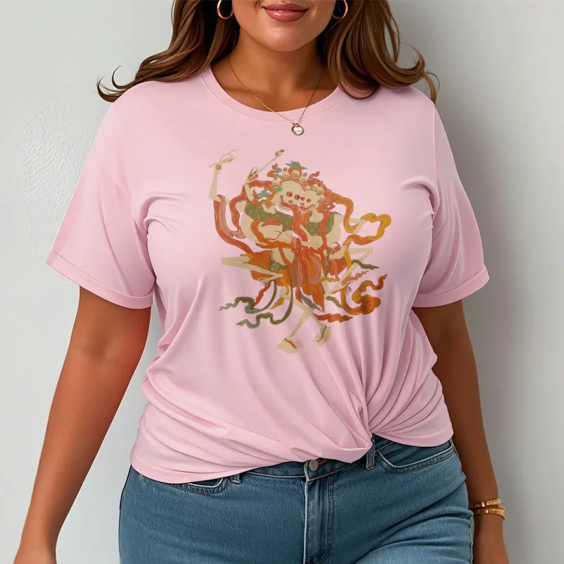 Mythstone Tibetan Colorful The Lord Of The Corpse Forest Pattern Tee T-shirt - Image 17