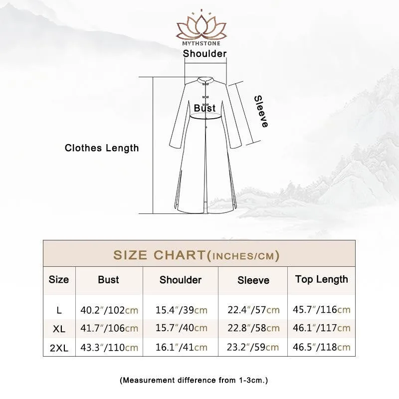 Mythstone 2Pcs Chinese Frog Button Design Zen Tai Chi Meditation Clothing Cotton Linen Top Pants Women's Set - Image 6