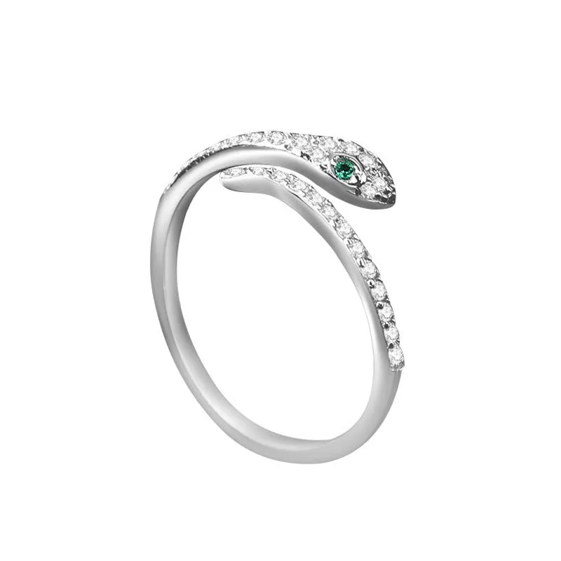 Mythstone 925 Sterling Silver Year Of The Snake Adjustable Open Protection Ring - Image 5