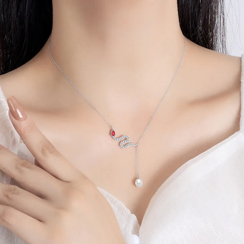 Mythstone 925 Sterling Silver Pearl Year Of The Snake Blessing Necklace Pendant - Image 4