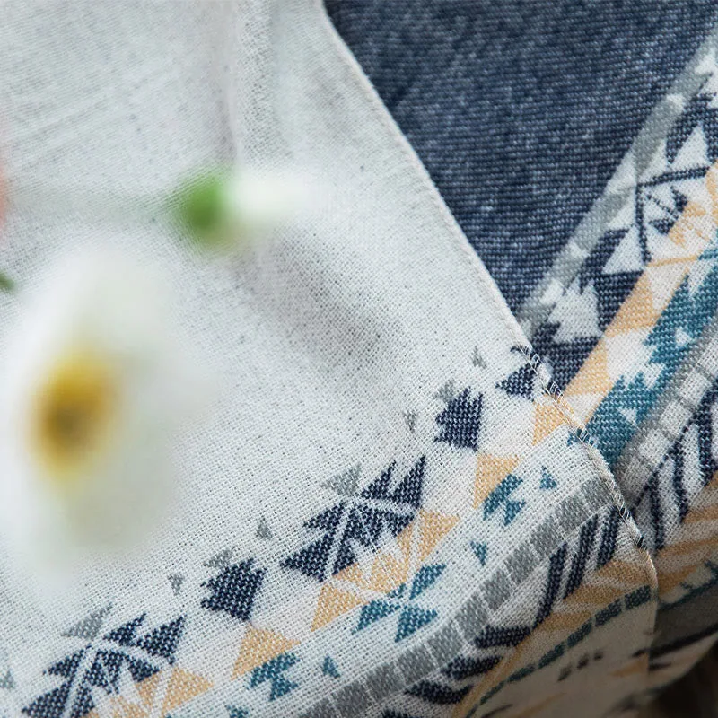 Mythstone Tibetan Geometric Rhombus Pattern Tassels Shawl Fall Winter Warm Cozy Scarf Wrap - Image 15