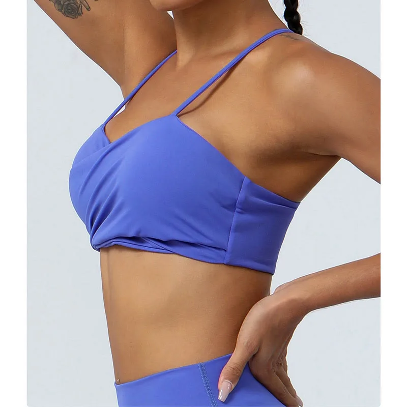 Mythstone Workout Sleeveless Backless Criss-Cross Strap Top Bra Flared Pants Sports Fitness Yoga Outfit - Image 32