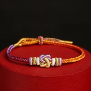 Mythstone Colorful String Heart Knot Protection Braided Bracelet