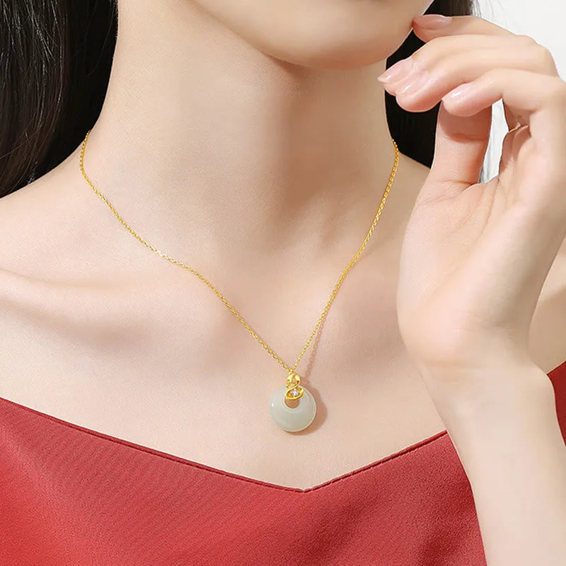 Mythstone 925 Sterling Silver Hetian Jade Year Of The Snake Peace Buckle Blessing Necklace Pendant - Image 10
