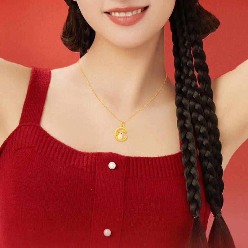 Mythstone 999 Gold Snake Around Rabbit Year Of The Snake Luck Necklace Pendant - Image 4