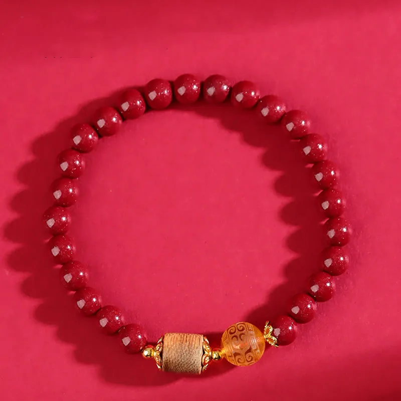 Mythstone Cinnabar Amber Agarwood Blessing Bracelet - Image 3