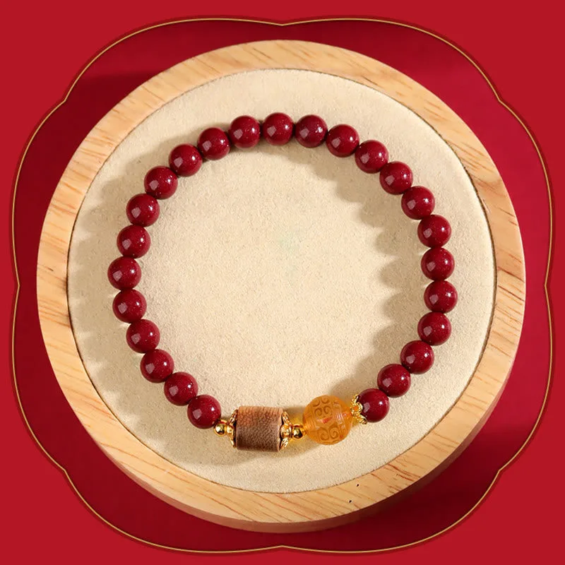 Mythstone Cinnabar Amber Agarwood Blessing Bracelet - Image 4