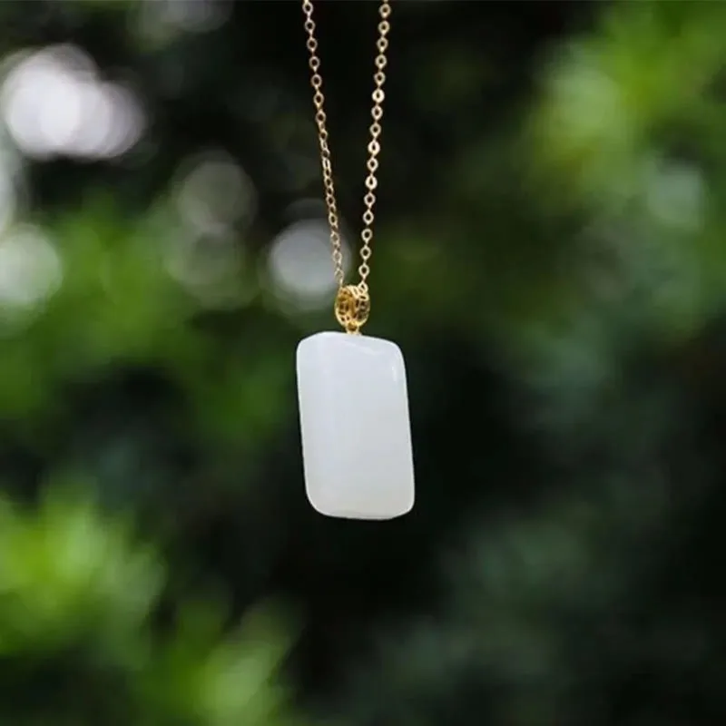 Mythstone Hetian Jade Silver Prosperity Necklace Pendant - Image 2