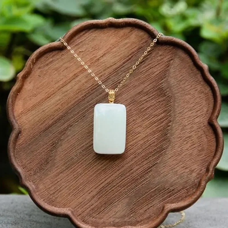 Mythstone Hetian Jade Silver Prosperity Necklace Pendant - Image 3