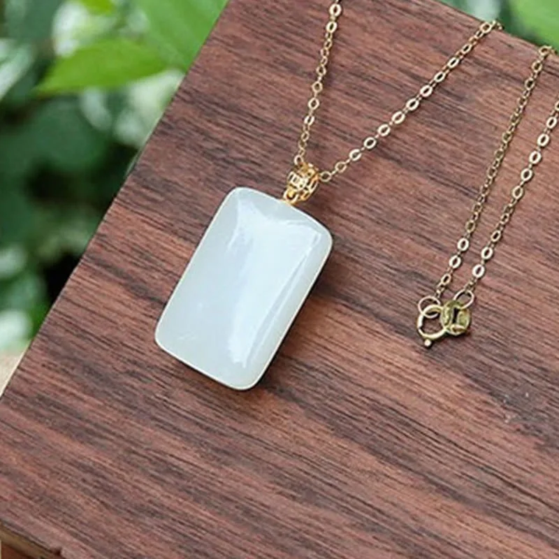 Mythstone Hetian Jade Silver Prosperity Necklace Pendant - Image 4