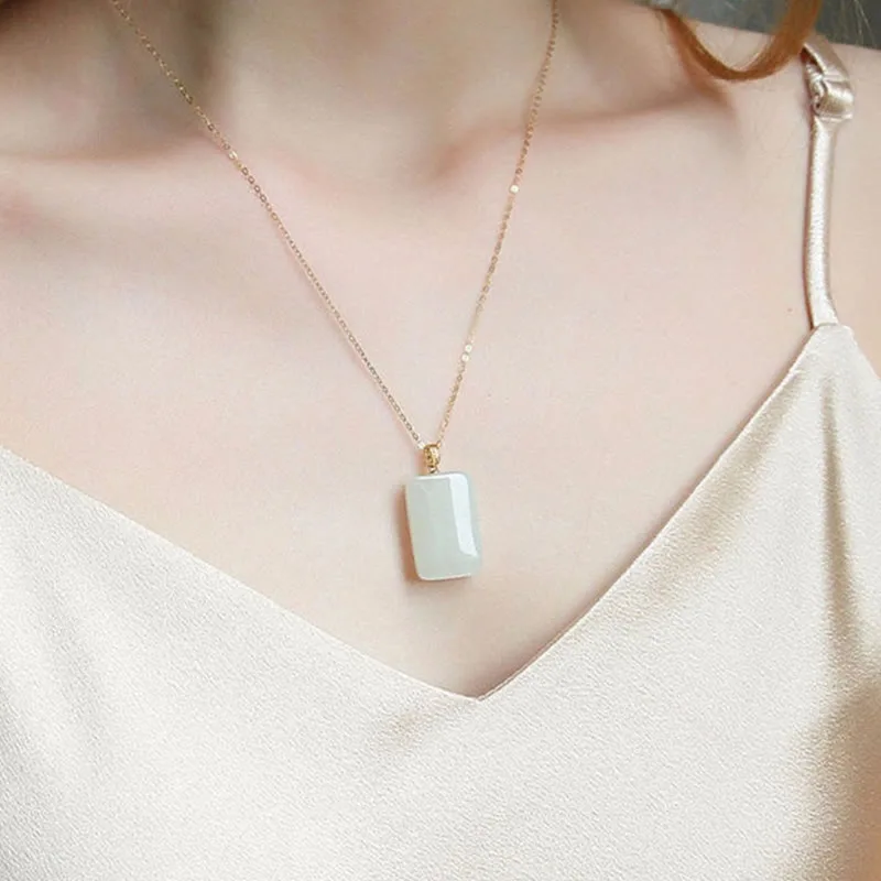 Mythstone Hetian Jade Silver Prosperity Necklace Pendant - Image 5