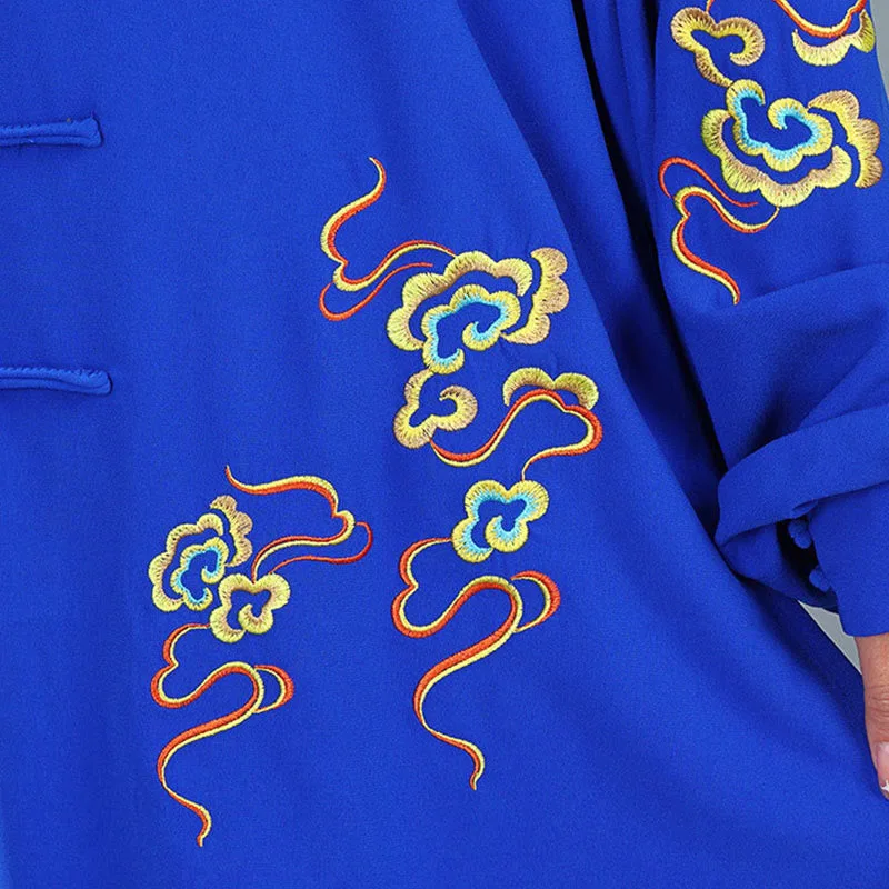 Mythstone 2Pcs Fall Colorful Auspicious Clouds Tai Chi Meditation Qigong Zen Practice Unisex Cotton Clothing Set - Image 18