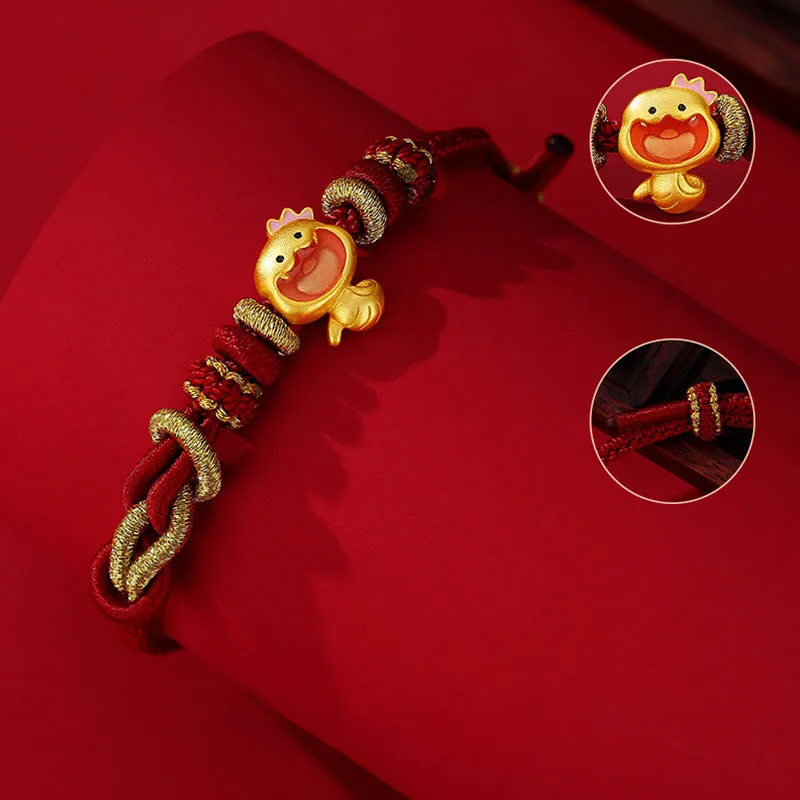 Mythstone Red String 925 Sterling Silver Year of the Snake Cute Crown Snake Strength Bracelet - Image 4