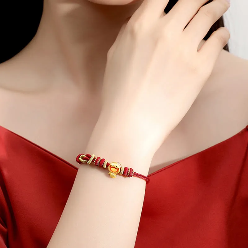 Mythstone Red String 925 Sterling Silver Year of the Snake Cute Crown Snake Strength Bracelet - Image 9