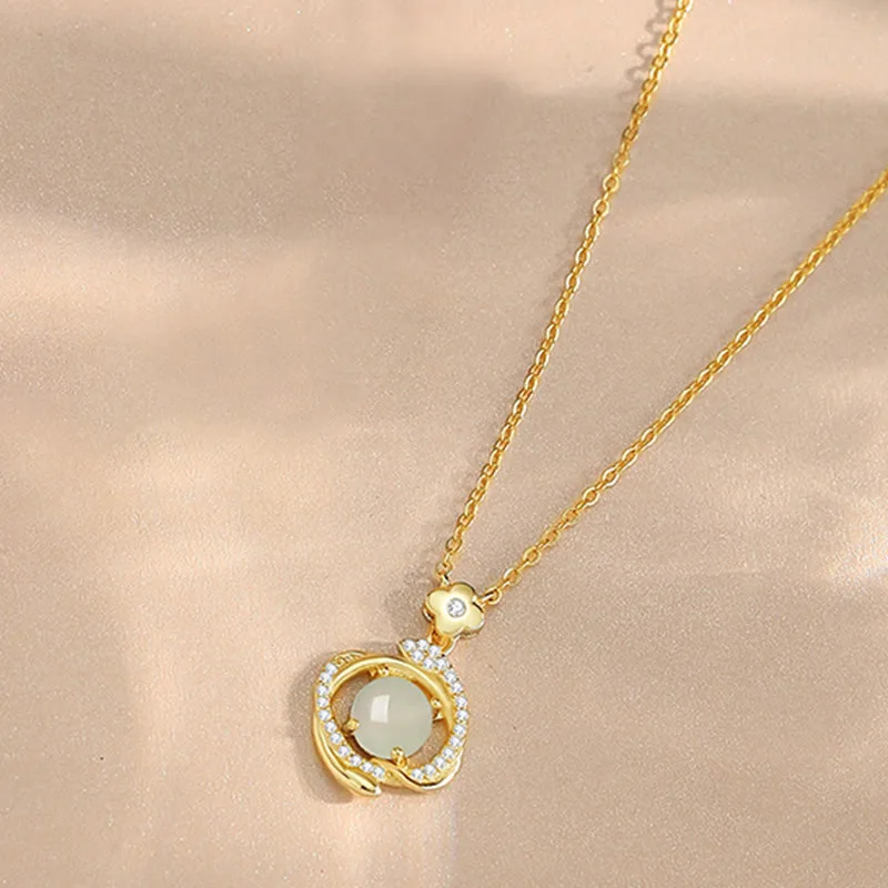 Mythstone Hetian Jade 925 Sterling Silver Year of the Snake Abundance Necklace Pendant - Image 4