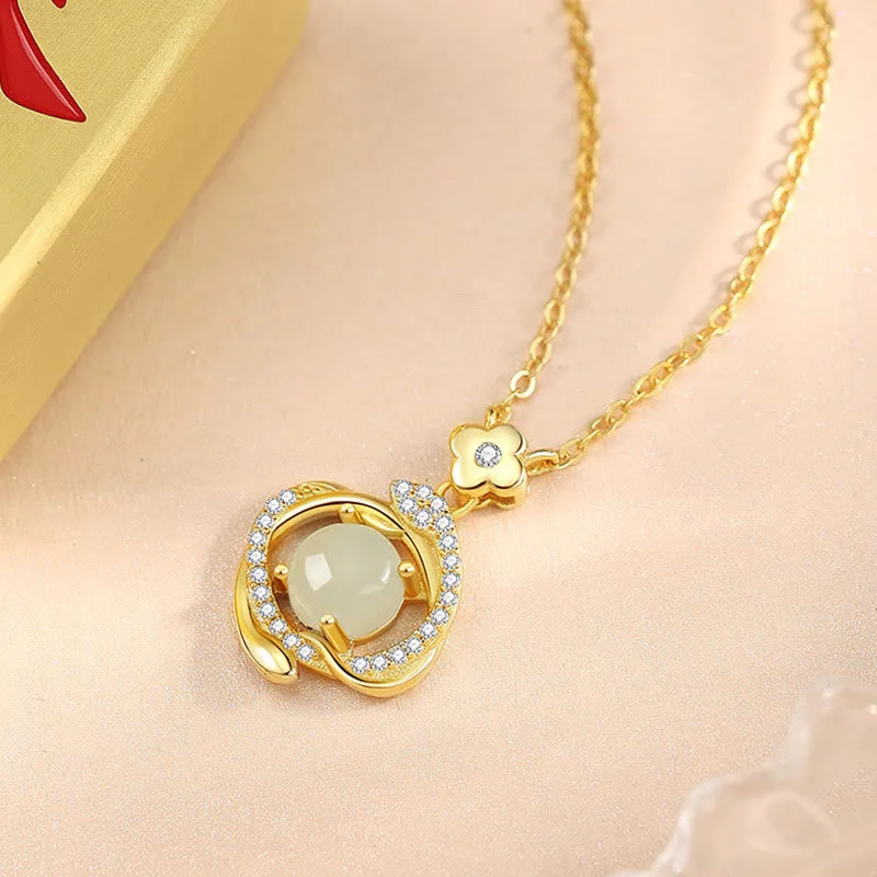 Mythstone Hetian Jade 925 Sterling Silver Year of the Snake Abundance Necklace Pendant - Image 3