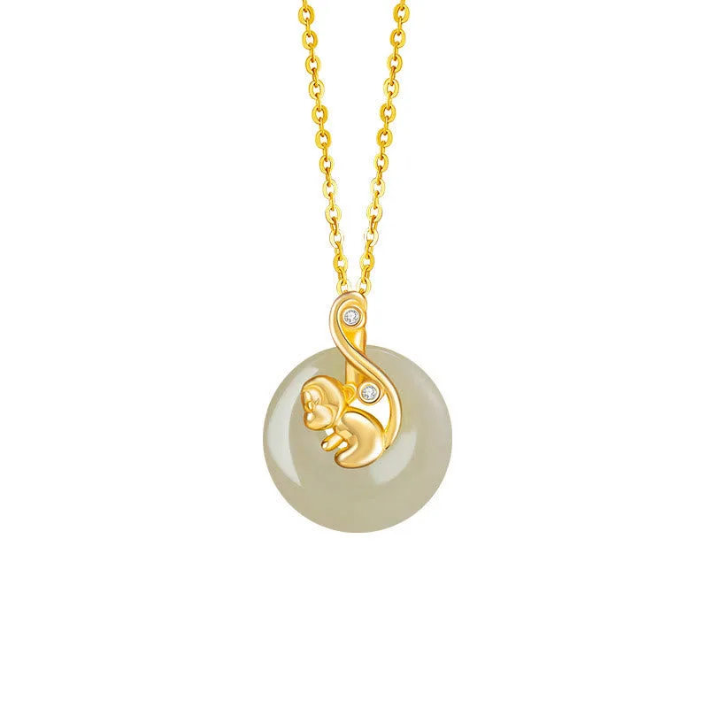 Mythstone Chinese Zodiac Hetian Jade 925 Sterling Silver Abundance Necklace Pendant - Image 26