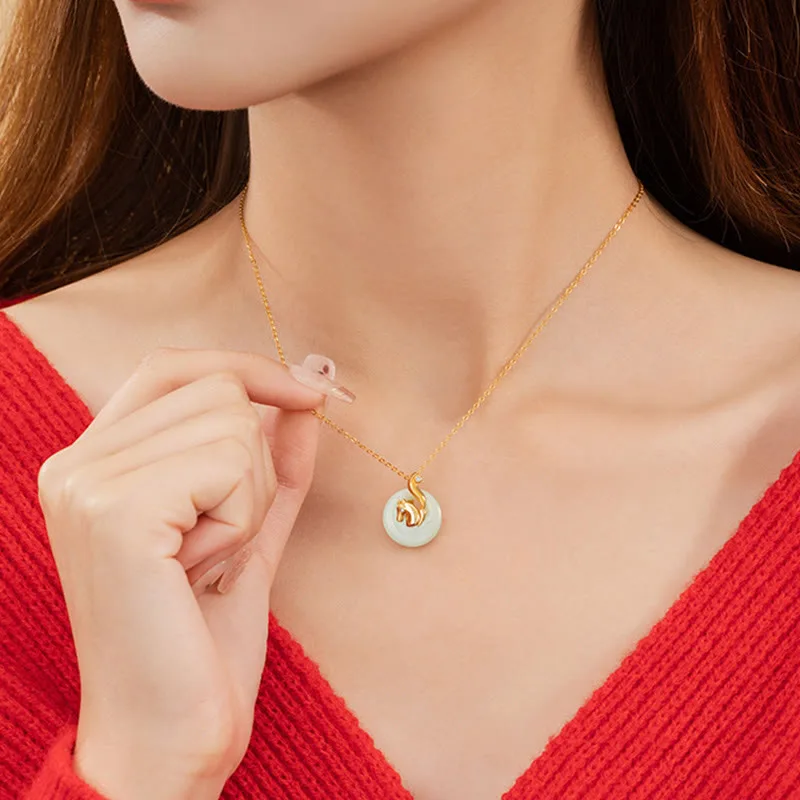 Mythstone Chinese Zodiac Hetian Jade 925 Sterling Silver Abundance Necklace Pendant - Image 23