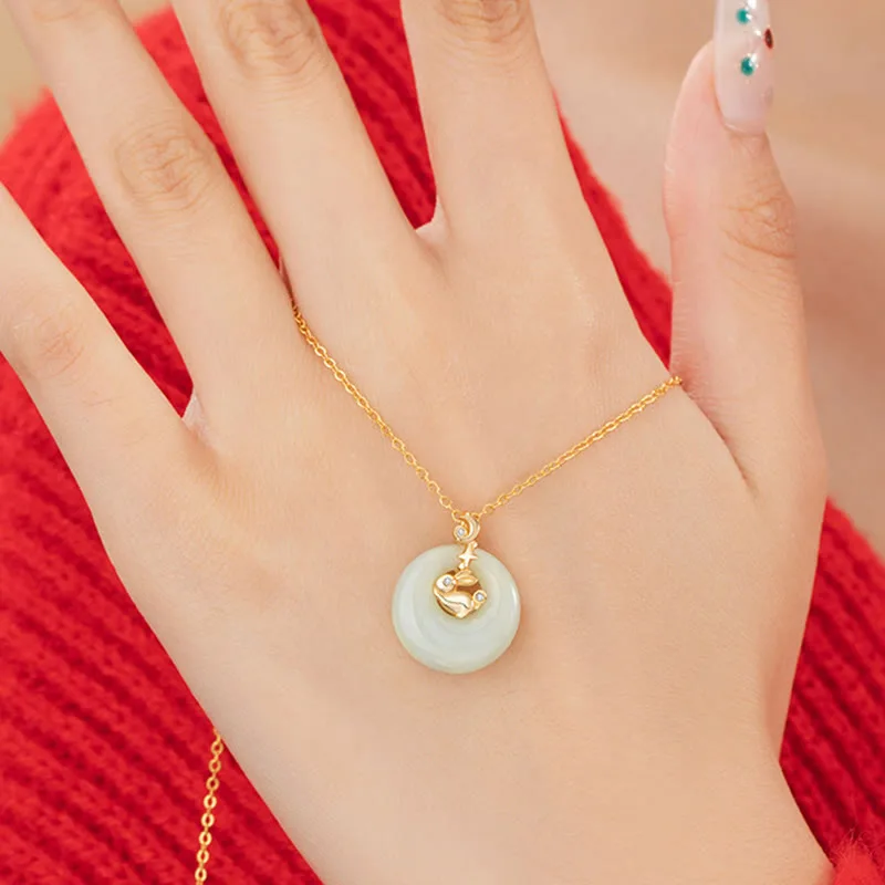 Mythstone Chinese Zodiac Hetian Jade 925 Sterling Silver Abundance Necklace Pendant - Image 16