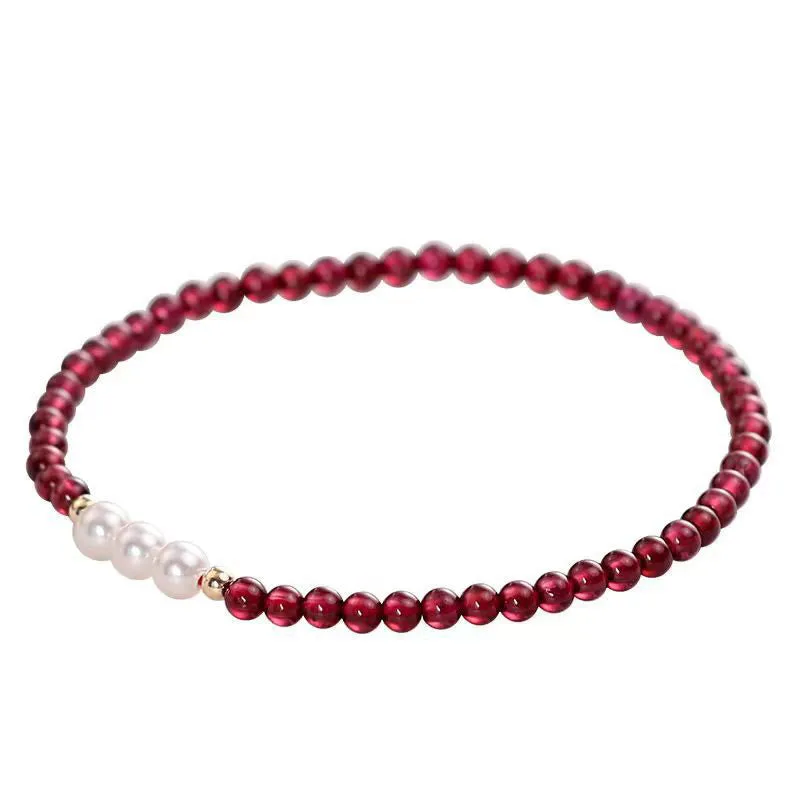 Mythstone Natural Small Garnet Pearl Beads Protection Bracelet - Image 5