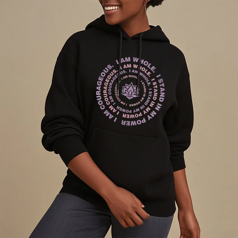 Mythstone Lotus I Am Courageous Fleece Lined Hoodie - Image 3