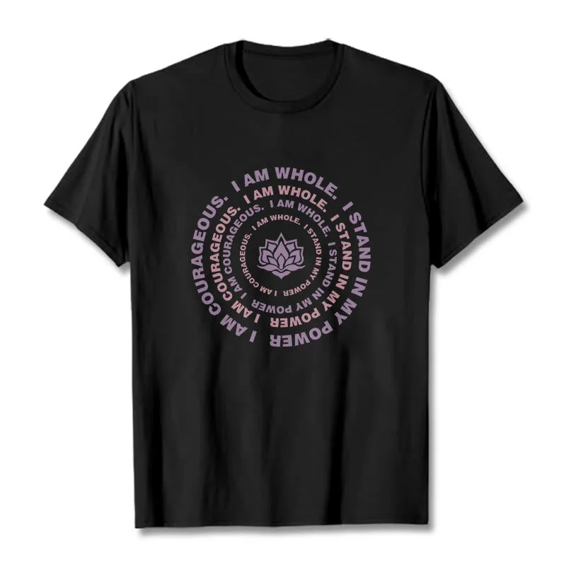 Mythstones Lotus I Am Courageous Cotton Tee T-shirt