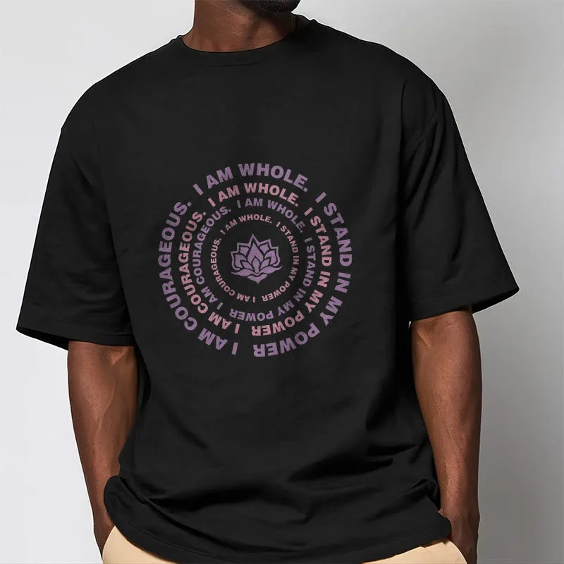 Mythstones Lotus I Am Courageous Cotton Tee T-shirt - Image 2