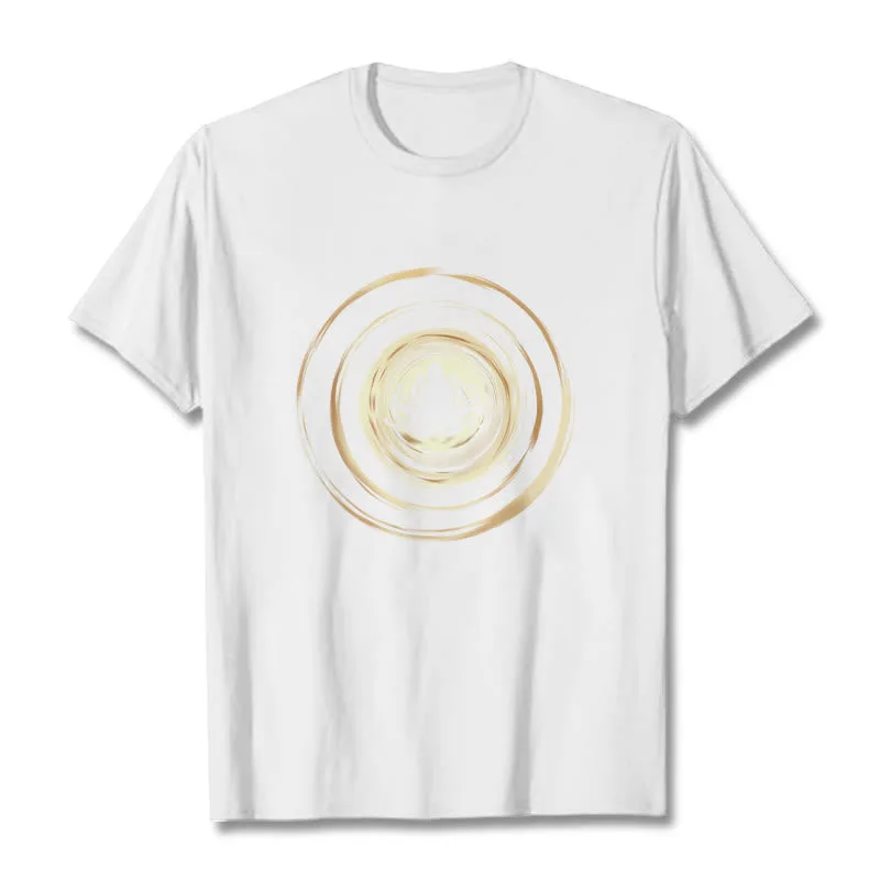 Mythstone Meditating Buddha Lotus Pattern Tee T-shirt - Image 6